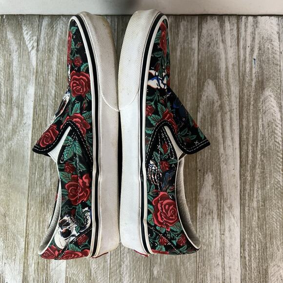Vans Shoes Skater Skull And Roses Black And Red Unisex W Size 7 - Picture 6 of 7